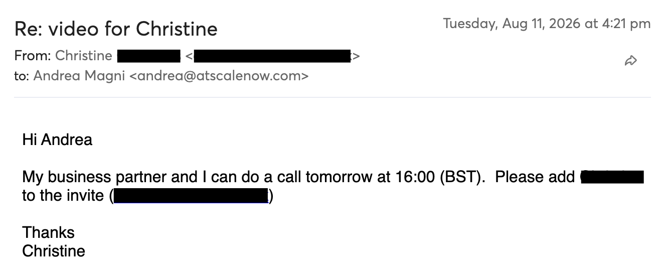 Email reply from a prospect
