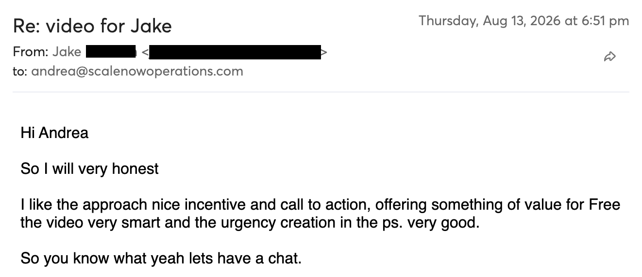Email reply from a prospect